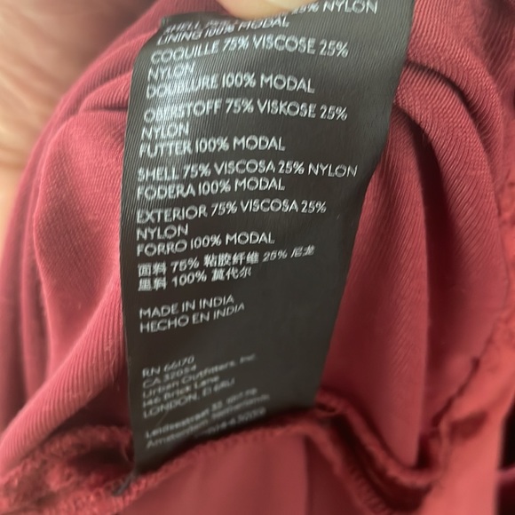 SOLD Anthropologie Velvet Dress Size L Deep Red - Picture 7 of 9